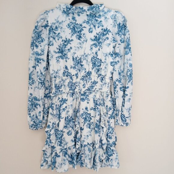 Gap x Love Shack Fancy Floral Mini Dress Blue White Size XS - Picture 5 of 9